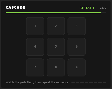 Cascade minigame