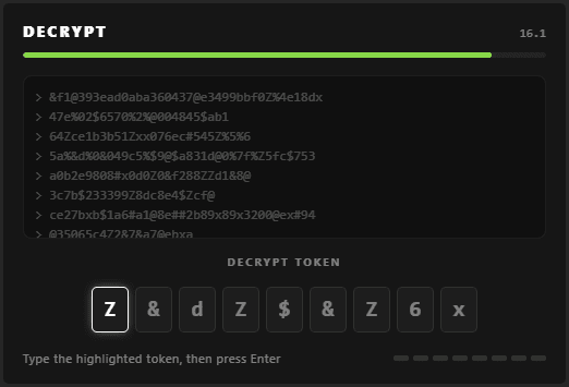 Decrypt minigame