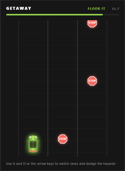 Getaway minigame