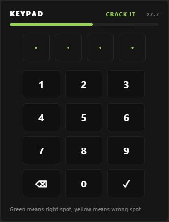 Keypad minigame