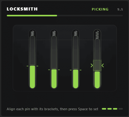 Locksmith minigame