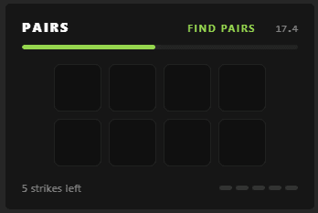 Pairs minigame, view 2