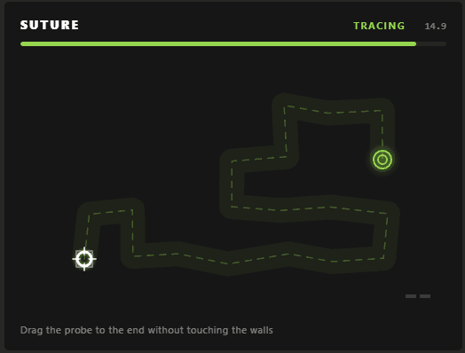 Suture minigame