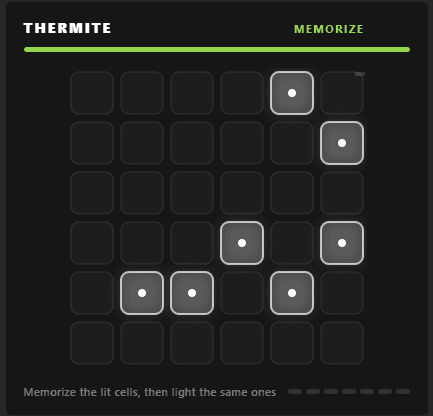 Thermite minigame, view 1
