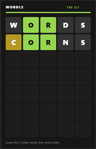 Wordle minigame